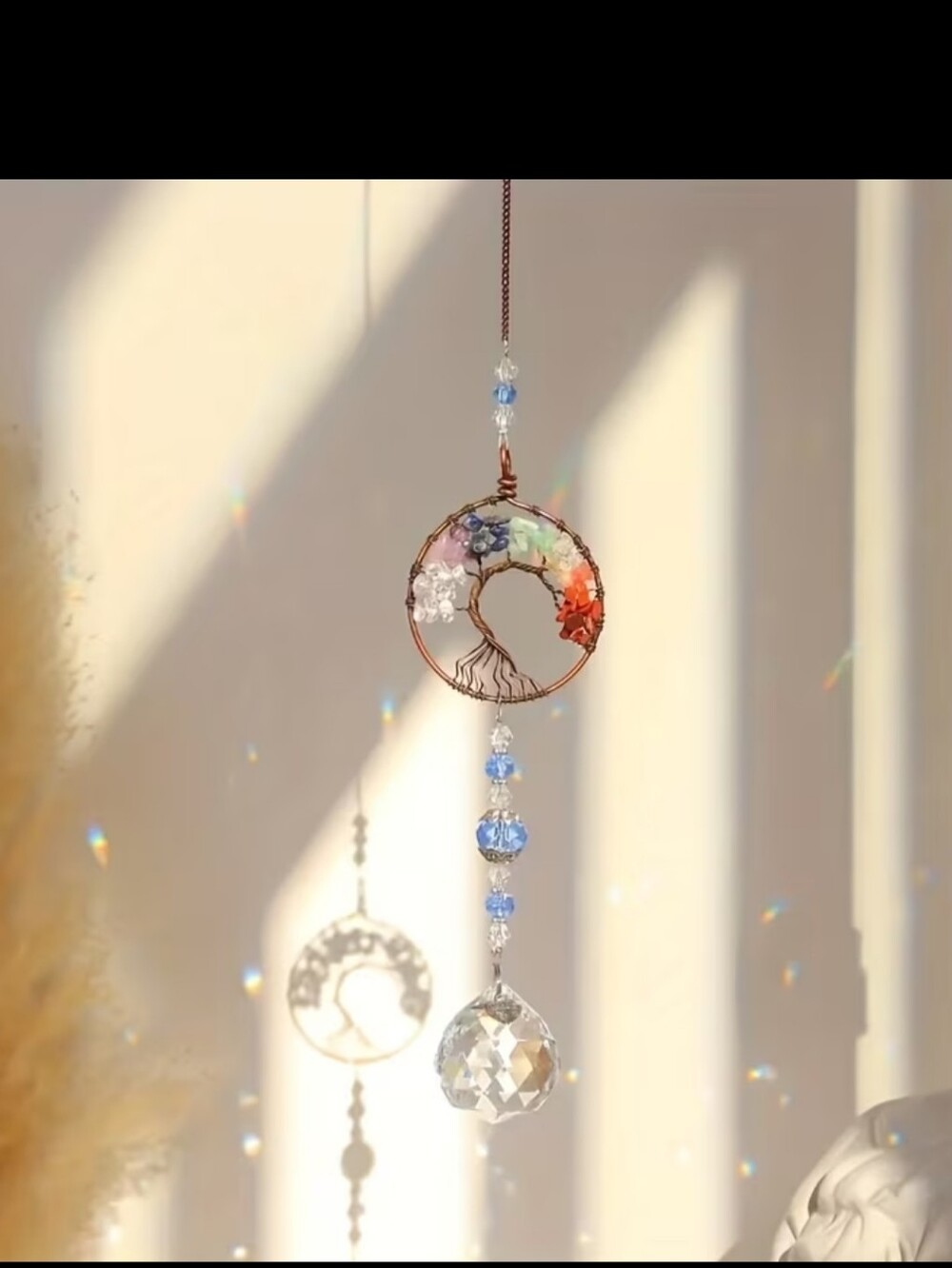 Handcrafted Multicolor Tree of Life Suncatcher Pendant
